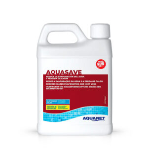 Aquasave reductor de evaporación del agua para piscinas compatible con cloración salina.